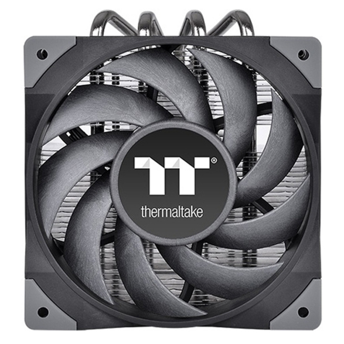Кулер Thermaltake ToughAir 110 (CL-P073-AL12BL-A) (Intel: LGA 1851/1700/1200/1156/1155/1151/1150, AMD: AM5/AM4/AM3+/AM3/AM2+/AM2/FM2/FM1, крепление на винтах, 4 тепловые трубки (6мм), размер вентилятора: 120x120x25мм, 2000об/мин, 58.35CFM, 23.6dB(A), PWM,