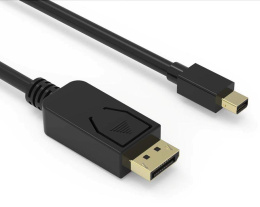Кабель аудио-видео Buro miniDisplayport m - DisplayPort m , 1.5м, GOLD, черный [mdp-dp]