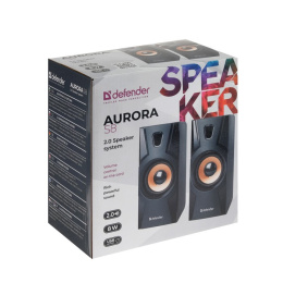 Акустическая система 2.0 DEFENDER Aurora S8 Аврора S8 черный 8Вт, питание от USB 65408