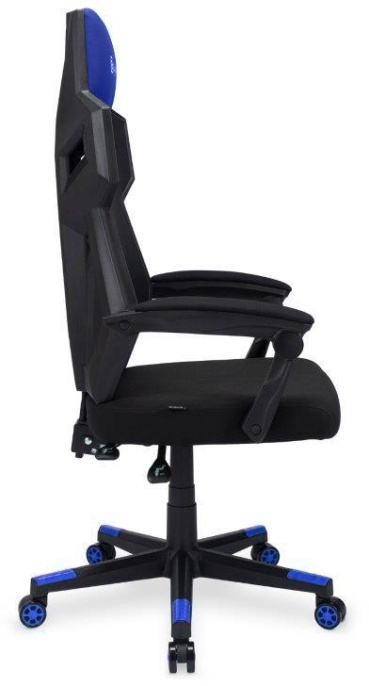 Кресло игровое Oklick 111G, сетка/ткань, до 150кг, черный/синий