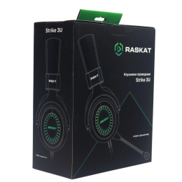 Наушники Raskat Strike 3U 50мм, 32Ом, 114±3дБ, 20-20000Гц, микрофон, USB 2м, подсветка