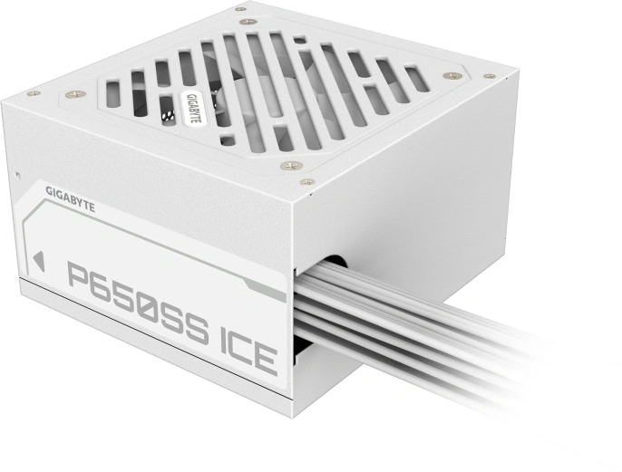 Блок питания Gigabyte GP-P650SS Ice 650W (28200-P65SW-1EUR) (ATX 12V V3.0, 80Plus Silver (КПД 90%), 3,3V-20А, 5V-20А, 12V-54.1А, -12V-0.3А, 5Vsb-3А, 1x24pin, 2х4+4pin, 2х6+2pin, 5хSATA, 3хMolex, OVP/OPP/SCP/UVP/OCP/OTP, 120mm, FDB, 150×140×86мм)