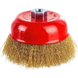 Щетка чашечная (125 мм; М14; латунированная волнистая 0.35 мм) для УШМ Elitech 1820.074100