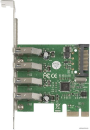 Контроллер ExeGate EXE-314 (PCI-E x1 v2.0, 4*USB3.0 ext., разъем доп.питания SATA 15pin, VIA Labs Chipset VL805) EX283716RUS