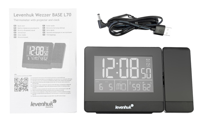 Термогигрометр Levenhuk L70 с проекцией черный
