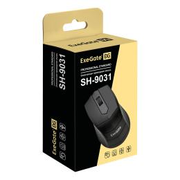 Мышь ExeGate Professional Standard SH-9031 (USB, оптическая, 1000dpi, 3D, 3 кнопки и колесо прокрутки, длина кабеля 1,35м, черная, Color Box) EX280438RUS