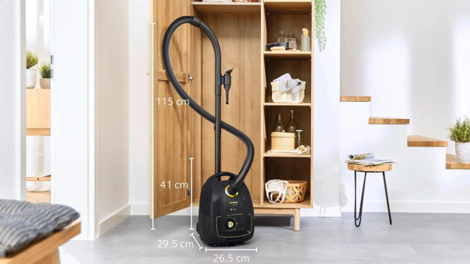 Пылесос Bosch BGL38GOLD, 1700Вт, черный/золотистый