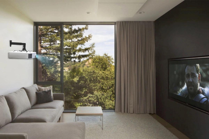 Кронштейн для проектора Cactus CS-VM-PR05B-BK, до 10кг, настенный, поворот и наклон, черный