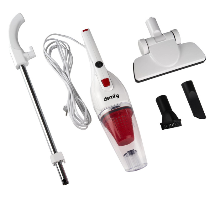 Ручной пылесос handstick DOMFY DSC-VC301, 1000Вт, белый/красный