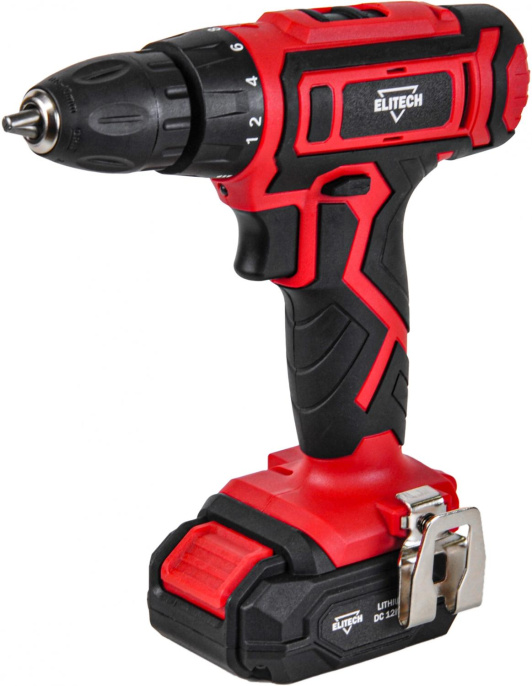 Дрель-шуруповерт Elitech ДА 122СЛ аккум. патрон:быстрозажимной кейс в комплекте E2201.015.01