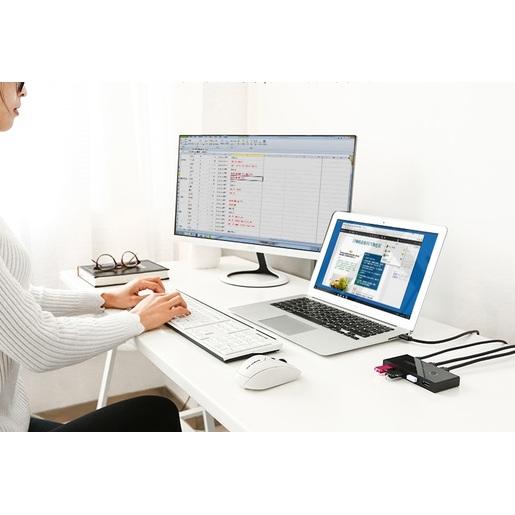 Разветвитель портов UGREEN US216 30768 2 In 4 Out USB 3.0 Sharing Switch Box. Цвет: черный
