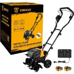 Культиватор аккумуляторный DKET40, 2_5.0Ач, двойное з/у DEKO 085-2023