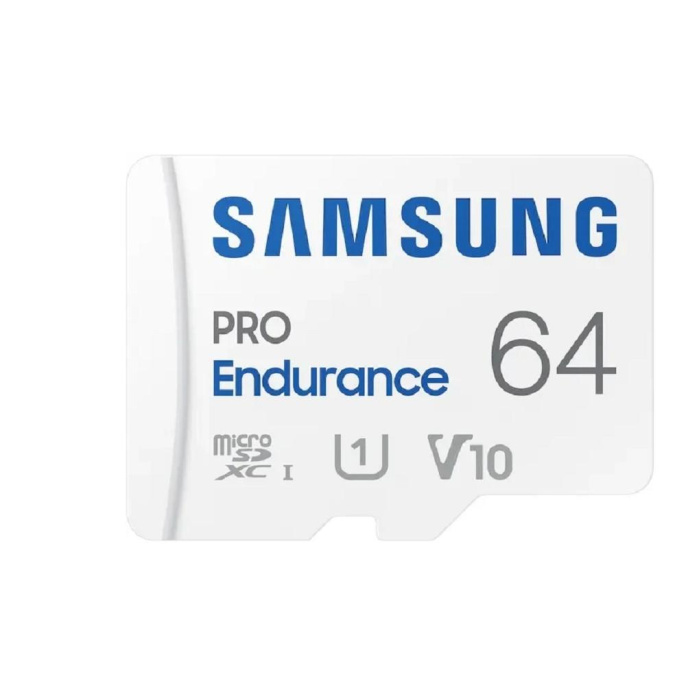 Micro SecureDigital 64GB Samsung Class 10 Pro Endurance UHS-I R/W 100/30 MB/s + SD адаптер для видеорегистратора MB-MJ64KA/APC