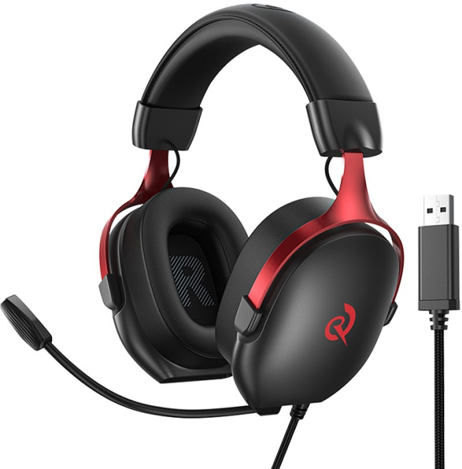Гарнитура QCY VN200 Pro Black BH25H7GMA виртуальный объемный звук через USB 7.1, 40-миллиметровый неодимовый драйвер, качественная настройка звука, регулируемое оголовье и поворотный микрофон, полная совместимость