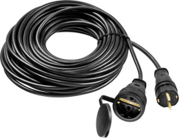 Удлинитель силовой Stayer 55026-20, розеток 1шт, 3x1.5 кв.мм, 20м, КГ, без катушки, черный