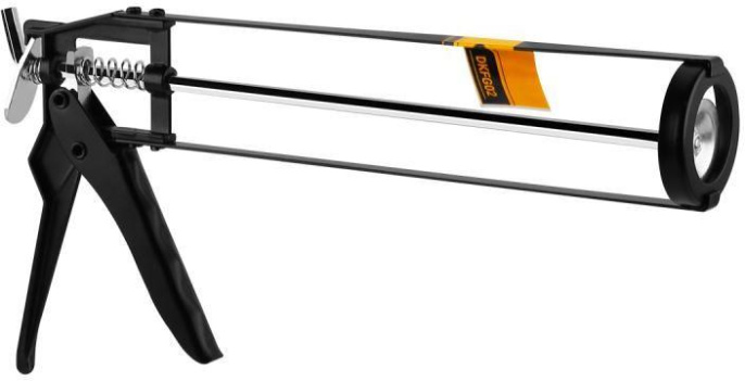 Пистолет для герметика DEKO DKFG02 мех. каркасный черный [012-2151]