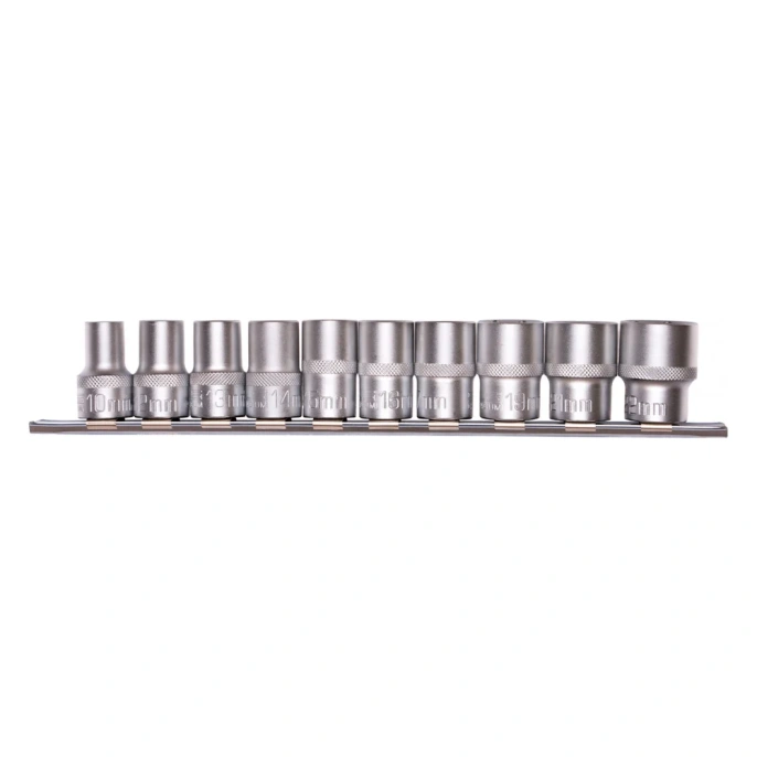 Набор торцевых головок 1/2", 6-ти гр CrV, 10-22 мм, 10 шт. STELS 13600