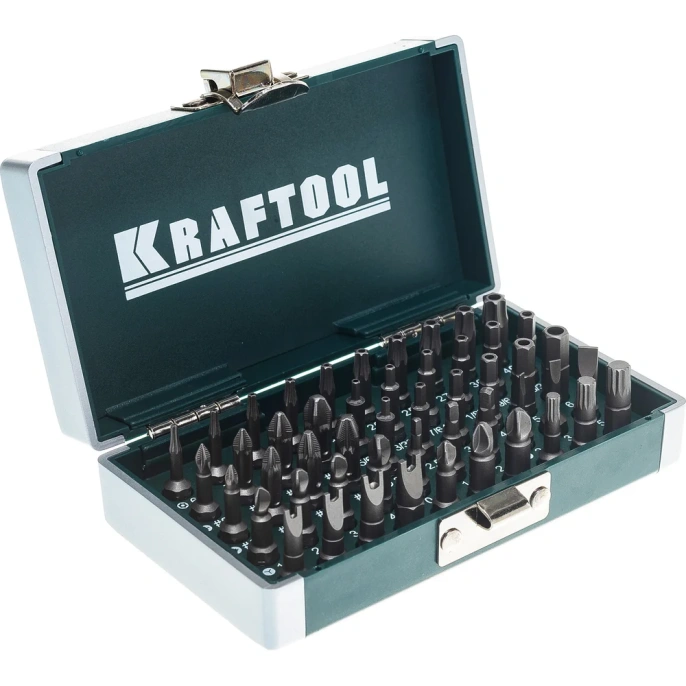 Набор кованых торсионных бит KRAFTOOL X-Drive Cr-Mo, система насечек "NSS", 50 предметов, в боксе 26065-H50