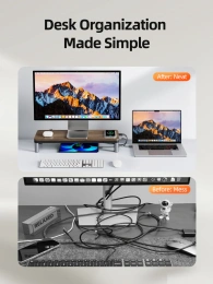 Подставка CABLETIME CSM1G (CT-MRH01-AG) с концентратором 9-в-1