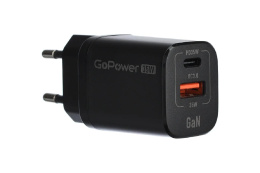 Зарядное устройство 1USB+1TYPE-C 35W QC3.0 00-00028403 BLACK GOPOWER