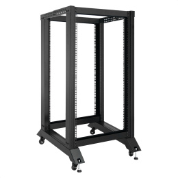 Стойка ExeGate EOR2-24U.1000.BLACK (открытая телекоммуникационная 19", 24U, двухрамная, усиленная, с роликовыми опорами, раздвижная, В1255хШ600х Г(550-790) мм, цвет черный RAL 9004) EX301162RUS