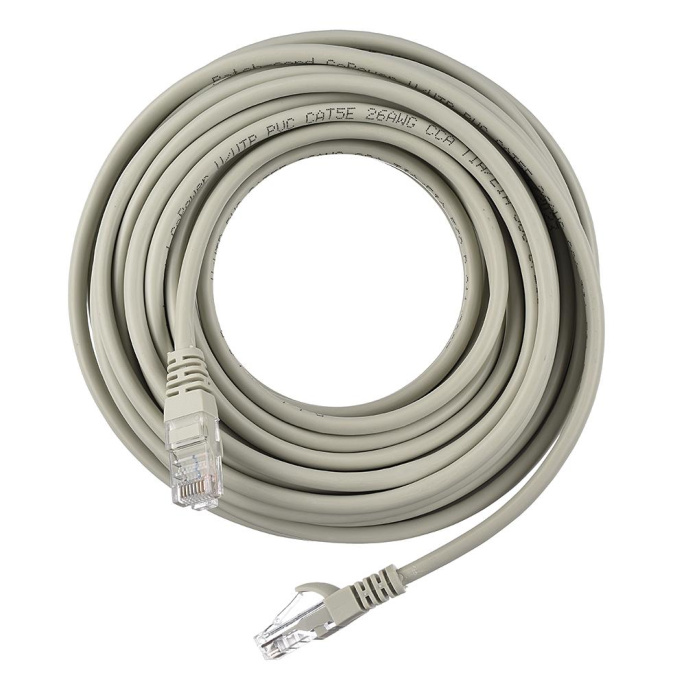 Патч-корд/ Патч-корд GoPower RJ-45 m -RJ-45 m 20.0м кат.5е ПВХ 26AWG CCA серый в пакете 1/20 (00-00029039)