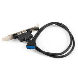 Планка портов в корпус 2xUSB3.0 ExeGate BrctUSB3-2A (USB 3.0 20pin (IDC 20pin F) --> 2x USB 3.0 Af, кабель 45см) EX298295RUS