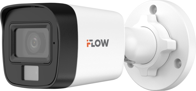 Камера IFLOW F-AC-2122M 2.8mm 2Мп уличная цилиндрическая HD-TVI камера с гибридной подсветкой ИК/LED до 30/20м и встроенным микрофоном AoC