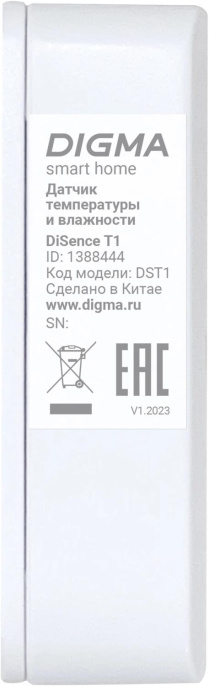 Датчик температуры и влажности Digma DiSense T1, белый [dst1]