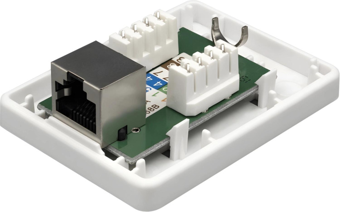 Розетка Suprlan 10-0354-1 наклад.RJ45 1 кат.5E FTP бел.