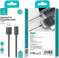 Кабель Usams US-SJ689 Lightning 2.4A Striped Data Cable-KY Series 1m Черный (SJ689USB01)