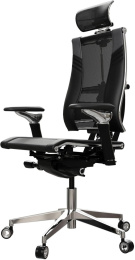 Кресло руководителя эргономичное Метта Yoga Spine Triumph B2 Черный CC.50.15.13A Infinity Easy Clean экокожа/сетка с подголов. крестов. алюминий хром (Z509734677)