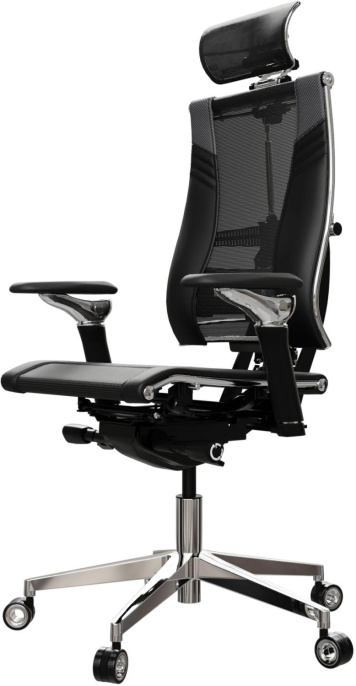 Кресло руководителя МЕТТА Yoga Spine Triumph B2 (Черный CC.50.15.13A), экокожа/сетка, до 150кг, синхромеханизм, регулируемые 6D подлокотники,  черный