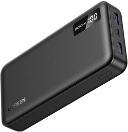 Внешний аккумулятор UGREEN PB312-25683 20000mAh PD 20W Two-way Fast Charging Power Bank Gray (USB-C вход/выход: 5V=3A 9V=2.22A 12V=1.67A 20W, USB-A выход: 10V=2.25A 9V=2A 12V=1.5A 5V=3A 22.5W)
