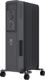 Масляный радиатор Royal Clima Ardea ROR-AR7-1500M, с терморегулятором, 1500Вт, 7 секций, 3 режима, графитовый