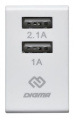 Сетевое зарядное устройство Digma DGWC-2U-3A-WG, 2xUSB-A, 15.5Вт, 3.1A, белый