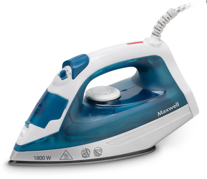 Утюг Maxwell MW-3056, 1800Вт, белый и синий