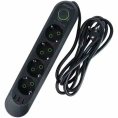 Сетевой удлинитель Amper JH-1072U-2B, 2,0м, 4 розетки, 3*0,75мм, 10А, 2500 Вт, 3usb, черный.