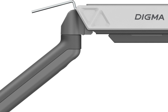 Кронштейн для мониторов ЖК Digma D-MM101, до 32", до 9кг, крепление к столешнице, поворот и наклон, серый