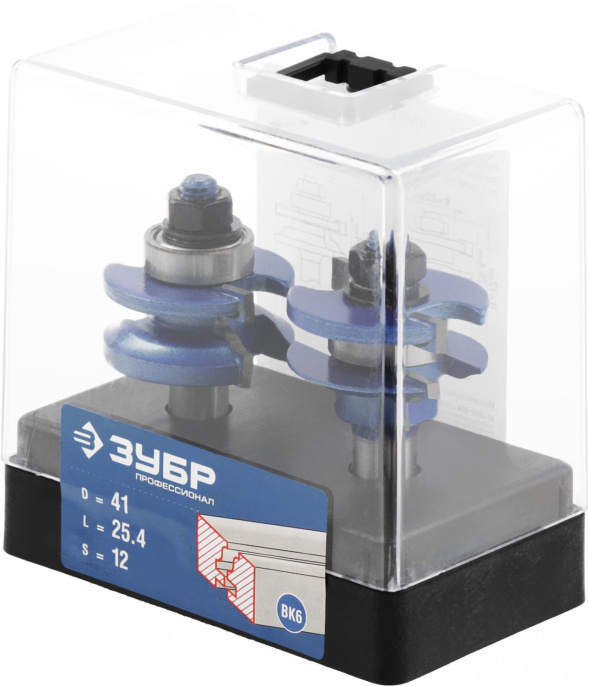 Набор фрез ЗУБР 28771-41.3-H2,  по дереву,  12мм