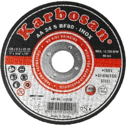 Диск отрезной по нержавеющей стали 125х2.5х22 мм INOX Karbosan KAR-910200