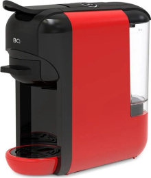 Кофеварка BQ CM3000 Черный/Красный 3в1, мощность: 1450 Вт, объем резервуара для воды: 0.6 л, тип кофе: молотый, капсулы Nespresso и Dolce Gusto, максимальная высота чашки