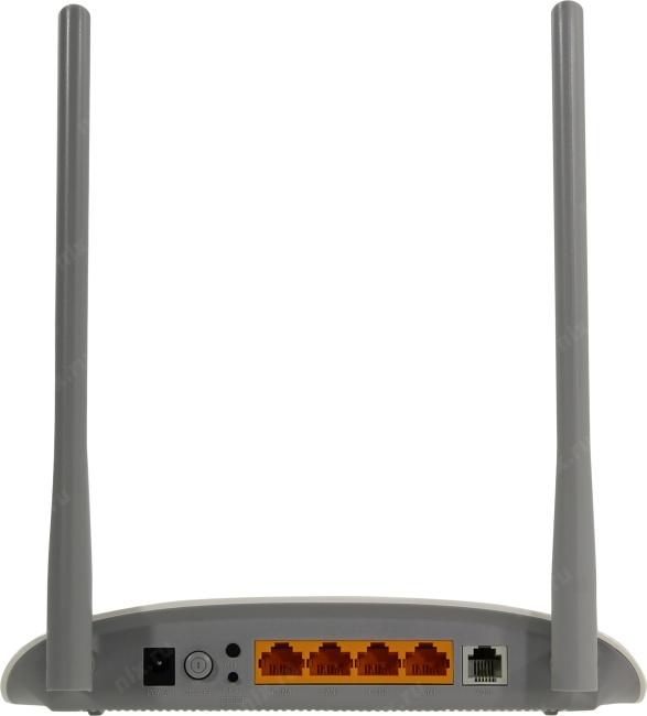 Wi-Fi роутер TP-LINK TD-W8961N,  Wi-Fi 4,  N300,  2.4ГГц, 4 LAN,  ADSL2+, белый