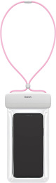 Чехол для телефона Baseus ACFSD-D24 Let''s go Slip Cover водонепроницаемый White+Pink материал: PVC+ABS+силикон, технология: горячее прессование, применимые модели: телефоны с диагональю экрана менее 7,2 дюймов, применимая температура: -20°C-70°C, водопр