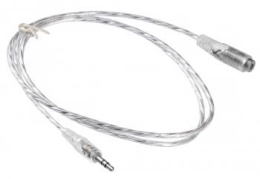 Кабель-удлинитель аудио Buro Jack 3.5 m - Jack 3.5 f , 1м, прозрачный [cab025-1m]