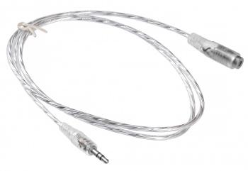 Кабель-удлинитель аудио Buro Jack 3.5 m - Jack 3.5 f , 1м, прозрачный [cab025-1m]