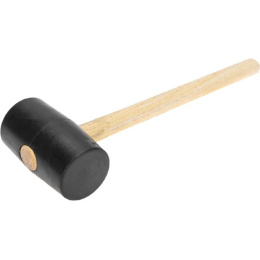 Kranz KR-12-8145 Киянка резиновая 910 г, черная резина, деревянная рукоятка