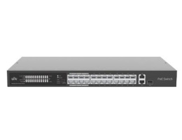 Uniview Коммутатор 24x100Mbps POE, 11000Mbps, 11000Mbps комбо, бюджет мощности 370 Вт, максимальная мощность на порт 30 Вт NSW2020-24T1GT1GC-POE-IN