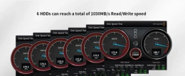 Внешний корпус для жёстких дисков TerraMaster D6-320 DAS tower/JBOD,Single Disk/up to 6 SATA 3,5' or 2,5' /1xUSB3.2 Type-C gen2/1xPS/1YW