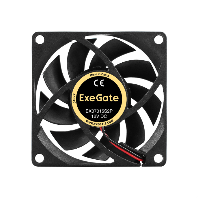 Вентилятор 12В DC ExeGate EX07015S2P (70x70x15 мм, Sleeve bearing (подшипник скольжения), 2pin, 2500RPM, 23dBA) EX299866RUS